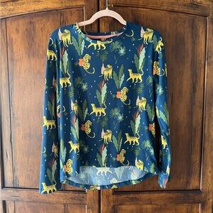 Chelsea Peers x The Wellness Project Leopard Tropical Print Pajama Set XS